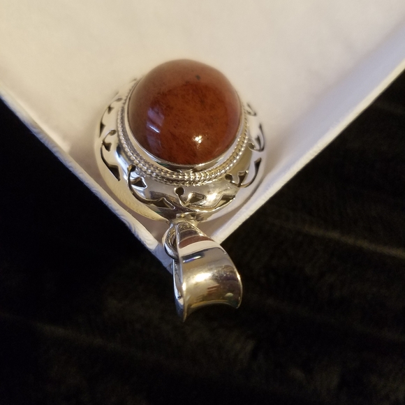 🏷Vtg Mahogany Obsidian Drop Pendant - Picture 4 of 6